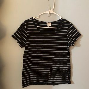 Black with white stripes shirt